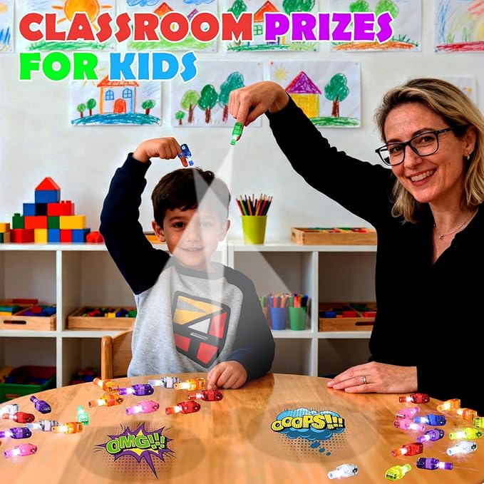 36 Pack Super Theme Hero Party Favors LED Finger Lights for Kids, Glow in the Dark hero Birthday Party Supplies, Goodie Bag Stuffers Classroom Treasure Box Prizes
