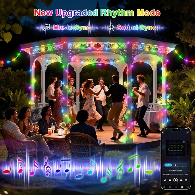 OMIKA 100FT 300 LED Fairy Lights Plug in, Smart String Lights with APP & Remote Control DIY Music Sync, Warm White & Color Changing Christmas Lights for Outdoor Indoor Bedroom Party Dorm Decoration