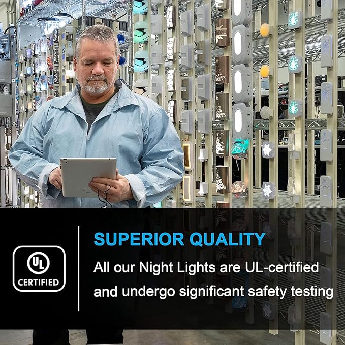 GE SleepLite Jewel LED Night Light, Plug-in, Always on, Amber, UL-Certified, Energy Efficient, Ideal Nightlight for Bedroom, Bathroom, Nursery, Hallway, Kitchen, 11286, 2 Pack