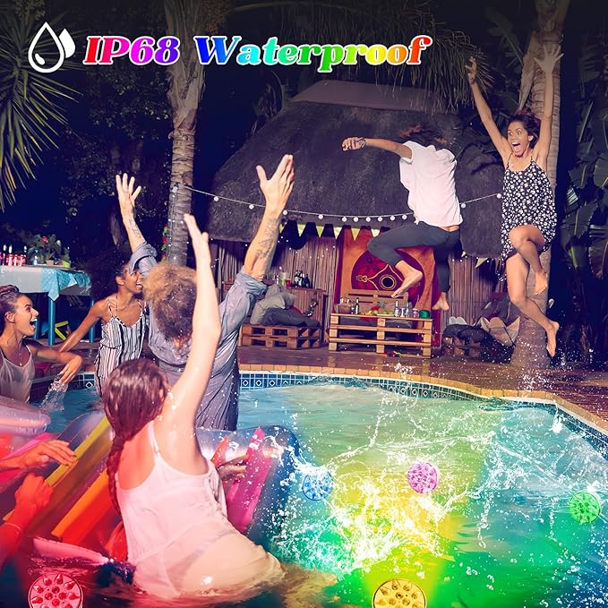 Upgraded Rechargeable Submersible LED Pool Lights with Remote,IP68 Waterproof Floating Pond Light,16 Colors Underwater Lights for Above Ground Pool,Tub,Bath,Party,Vase Outdoor Decor