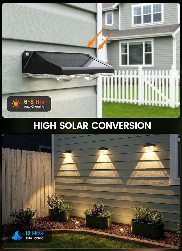 Brightown 12 Pack Solar Lights Outdoor Waterproof, Color Changing Solar Fence Deck Step Flood Lights, Warm White & RGBCW 11 Color, IP65 Waterproof Garden Lights for Outside Backyard Yard Step Patio