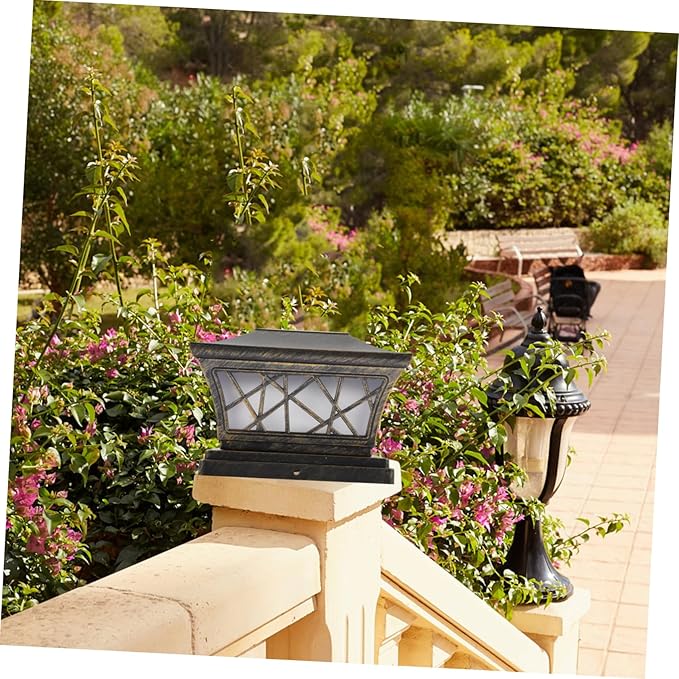Gatuida Solar Post Light Outdoor Column Lamp with High Brightness LED Garden Floor Lamp Decor for Patio Porch Battery Powered Outdoor Lighting