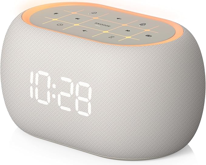 ANJANK Alarm Clock Radio with Dual Alarm for Bedroom, 7-Color Night Light, 0-100% Dimmer, 8 Sounds + Gentle Light Wake UP,16-Level Volume, Small FM Radio with Sleep Timer, Digital Clock for Teens,Kids
