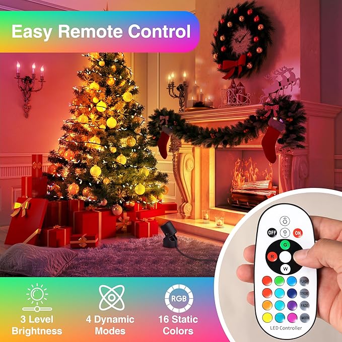 6W RGBW Up Lights Indoor Christmas Spotlight Indoor LED Color Changing Uplighting Indoor with Remote 120V Spot Lights Indoor Plug in Floor Spotlight Indoor for Plant Picture Party, 4 Pack
