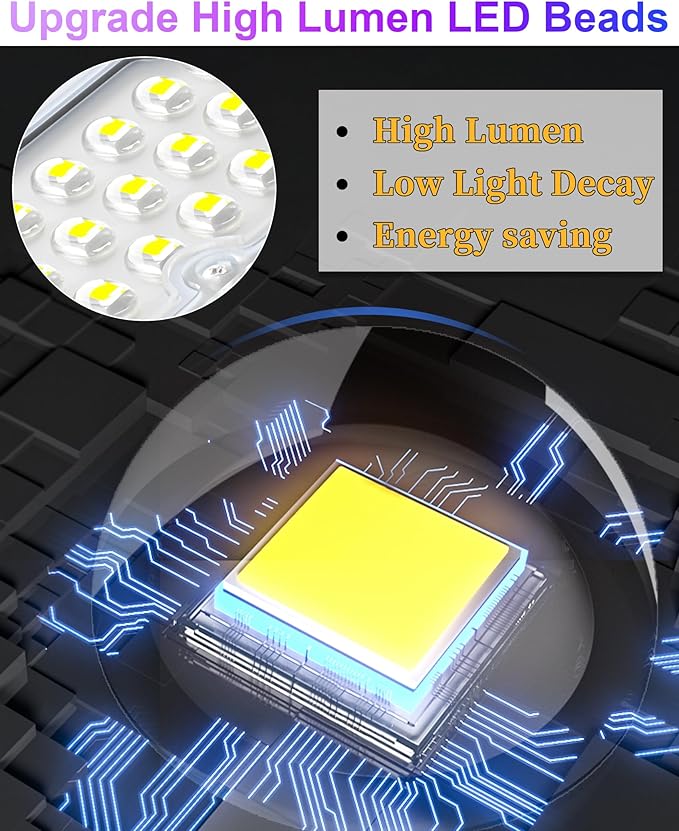 JAYNLT Y-8000W Solar Street Lights Outdoor,6500K 600000LM High Power Parking Lot Lights Commercial Dusk to Dawn, IP67 Waterproof Solar Security Flood Lamps Motion Sensor for Farm,Garage