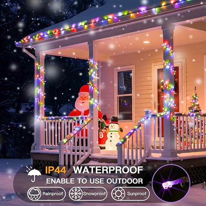 suddus Connectable Christmas Lights with Remote, Multicolor String Lights with Timer, 33ft 100 Led Fairy Lights Plug in for Xmas Tree, Bedroom, Dorm, Yard, Garden, Party, Indoor, Outdoor Decorations