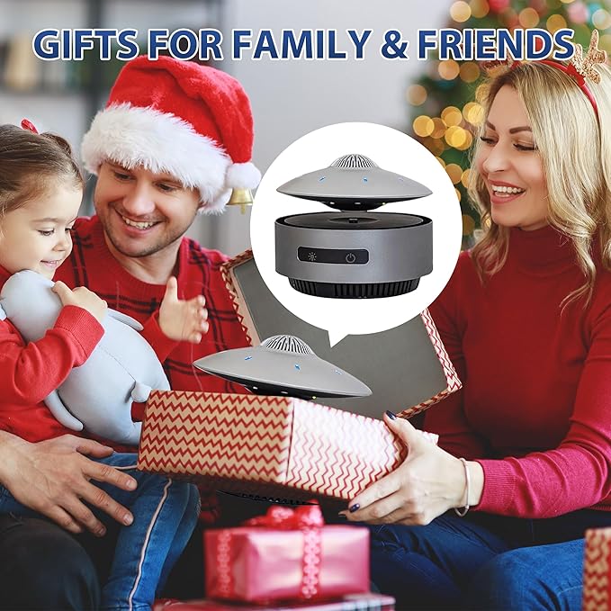 UFO Magnetic Levitation Bluetooth Speaker, Playing Music & Automatic Floating in The Air, HiFi Speaker with Bluetooth 5.0, 3D Sound, Cool Tech Gadgets for Men, Unique Gifts for Home Office Décor