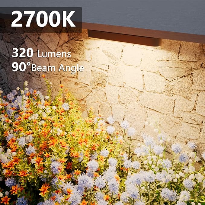 VOLISUN 7 Inch Retaining Wall Lights, IP67 Waterproof Hardscape Lighting, Cuttable Low Voltage Lighting, 12V Paver Lights, 2.8W Outdoor Step Landscape Lights, 2700K Soft White (8 Pack)