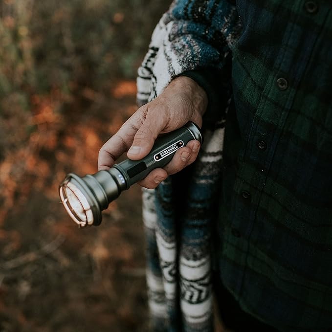 Barebones Vintage Flashlight - Slate Gray, USB Rechargeable LED Flashlight, 15-Hour Run Time, 170 Lumens, Compact and Durable, Water-Resistant Camping Gear and Hiking Accessory