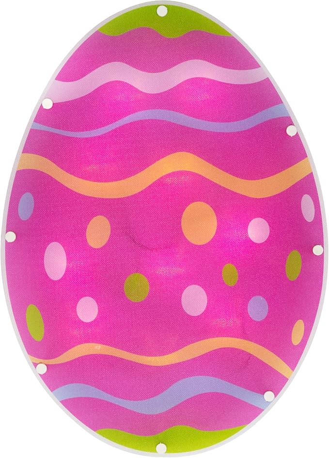 Northlight Battery Operated LED Lighted Easter Egg Window Decoration - 14"