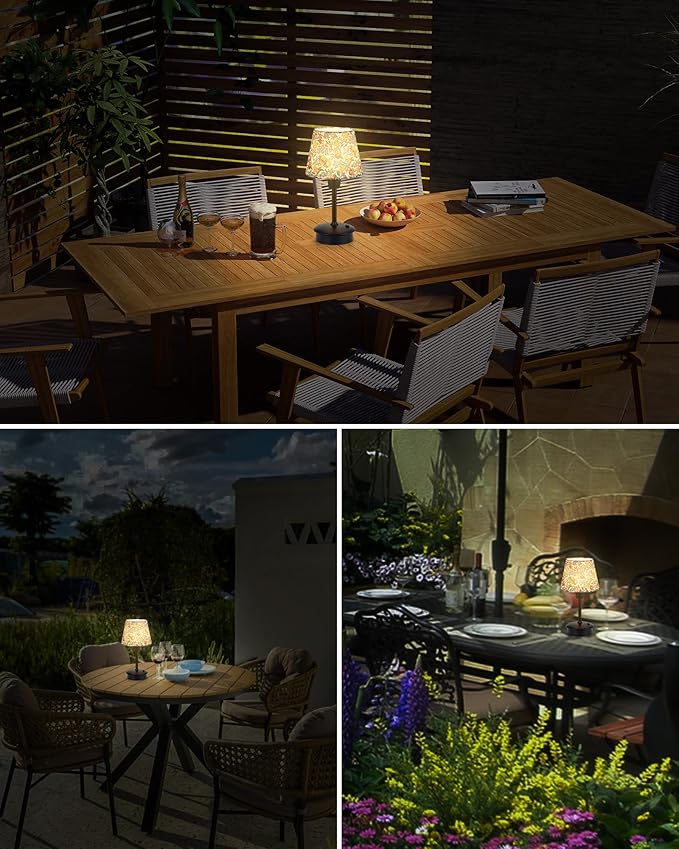 10"H Small Cordless Table Lamps for Restaurant Dinner Dining, 5200mAh Rechargeable Battery Operated Lamps, Brightness Dimmable, Night Bedside Touch Lamp, Living Room Side Kitchen Outdoor Table Light