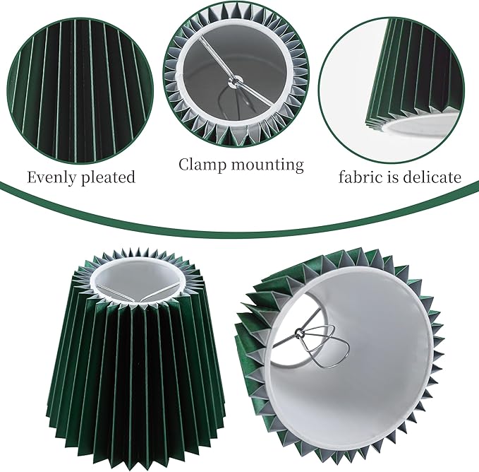 Small pleated lampshade chandelier shades set of 6. Lampshade for Wall Lamp.chandelier shades.small table lamps.For Cutting Edge bulbs.light bulb shade.chandelier light covers.4" X 5" X 6"
