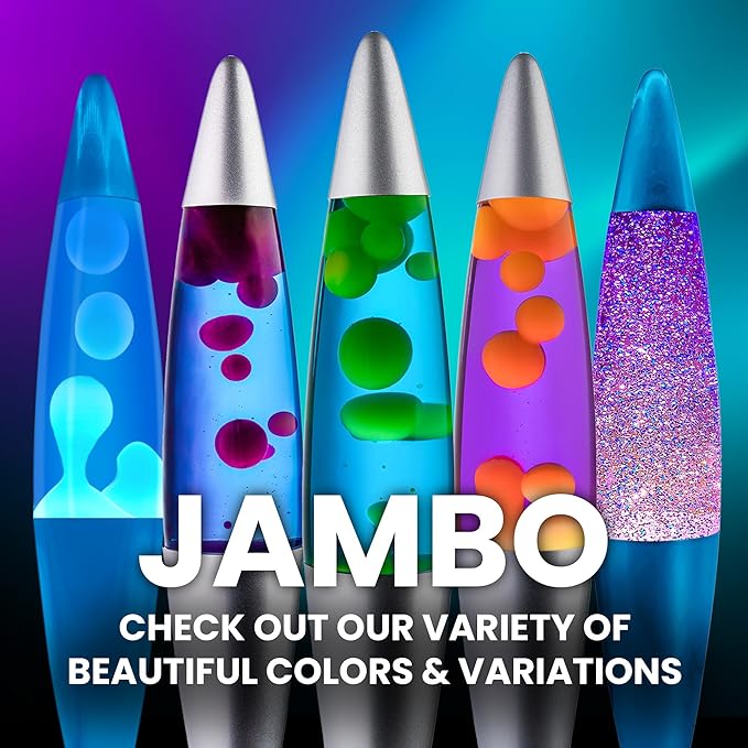 JAMBO 16" Beautiful Lamp- Red with Yellow/Orange Wax, Relaxing Liquid Light, Night Light Nightlight, Home Decor Living Room Office Bedroom Lamp for Adults Teens Kids, Magma Motion