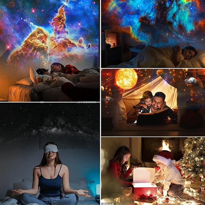 Planetarium Projector for Bedroom, Star Galaxy Light Projector with Nebula Milky Way, LED Night Light for Ceiling with Timer, Mood Lighting for Adults Kids Teens, Home Theater (Black White)