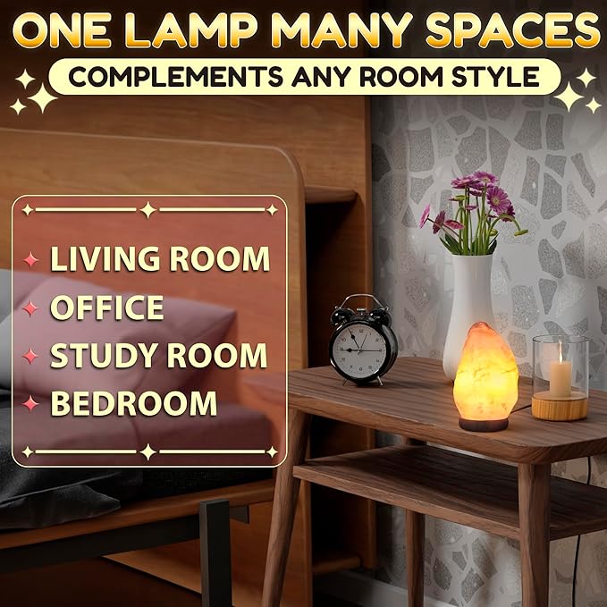 Himalayan Salt Rock Lamp with Dimmer – Hand-Carved Himalayan Salt Lamp Night Light 5.5–7" with Adjustable Warm Glow for Sleep & Relaxation