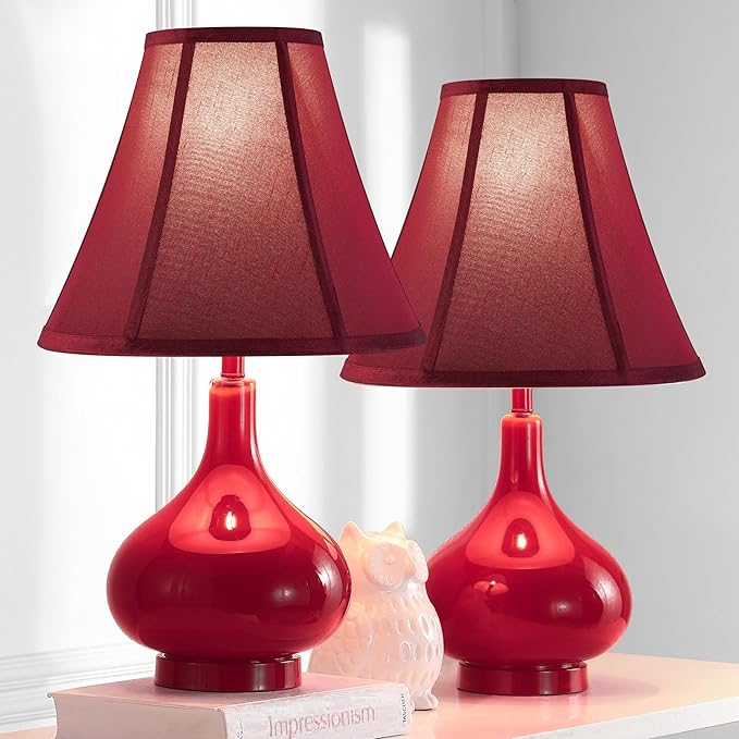 Burgundy Bell Lamp Shades 6" Top x 13" Bottom x 9.8" High(Spider) Medium Lamp Shade, Fabric Lamp Shade for Table Lamp,Bedside Lamp,Side Ribbing Hand Crafted Replacement Lampshade by GO&SO