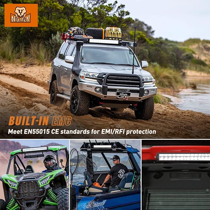 Nilight 19 Inch LED Light Bar DRL 150W 15500LM Anti-Glare Flood Spot Offroad LED Driving Light IP68 w/ 16AWG DT Connector Wiring Harness for Pickup Truck SUV ATV UTV Boat 4x4 Jeep
