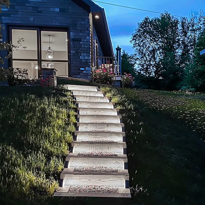 Solar Step Lights for Outside, 24-Pack Waterproof IP67 Deck Lights for Staircase, Patio, Front Step (Cool White)
