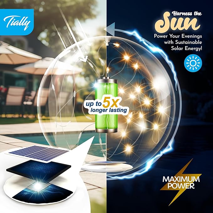 TIALLY Fairy Floating Pool Lights Solar Powered - 14" Inflatable Waterproof Led Glow Balls, Floating Light Up Balls for Swimming Pool Party Decorations, Cool Outdoor Decor (6 Pack)