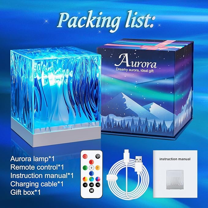 One Fire Christmas Gifts for Teens Northern Lights Projector,18 Colors Aurora Light Projector,Dimmable Aurora Projector Mood Lighting for Bedroom Lights,Remote Galaxy Light Projector Purple Lamp