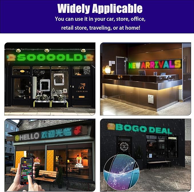 1 Pack 69.4"x7.6" LED Devil Eyes Light Sign for Cars, Truck Windshield LED Eyes, Programmable via App/Remote Control, USB-Powered Flexible Panel, Custom Dynamic Patterns for SUVs, Medium Trucks