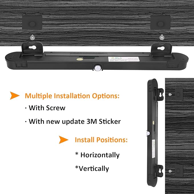 BLS T01LB LED Closet Light Super Bright 20 LED Under Cabinet Lighting Battery Powered / DC Input Wireless Motion Sensing Light, Auto On Off Switch, Motion & Light Sensor, Light Beam Adjustable