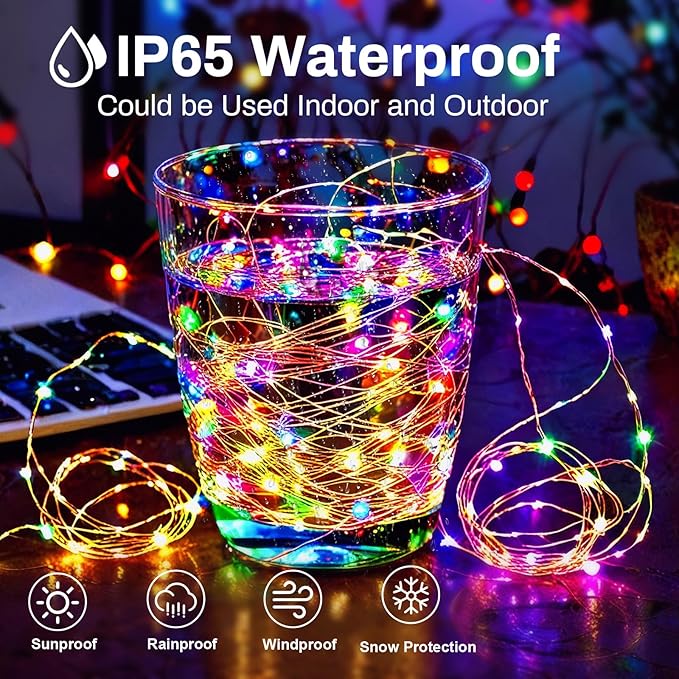 ZGWJ Fairy Lights Battery Operated, 12 Pack Colorful Mini String Lights 20 LED 7ft Waterproof 3 Lighting Modes for Bedroom, Halloween, Christmas, Party Indoor and Outdoor Decoration