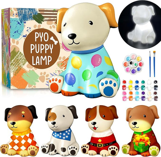 Goody King Paint Your Own Dog Lamp Kit, DIY Night Light, Crafts for Teens Girls Boys, Arts & Crafts Kit, Painting Kit for Kids, Room Decoration, Christmas Birthday Gift for Kids Ages 3 4 5 6 7 8+