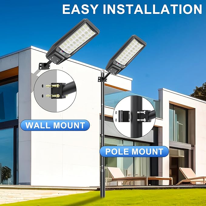 loyoele Solar Street Light Outdoor Waterproof Dusk to Dawn, 9000W Solar Parking Lot Lights Commercial Large Outdoor Flood Light Heavy Duty Solar Power with Motion Sensor for Yard Garden