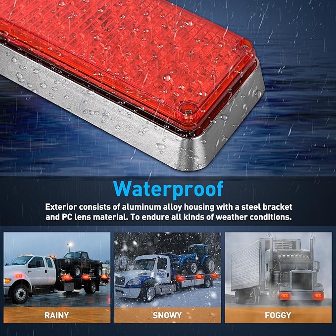 Nilight 2PCS 42LED Red Wireless Magnetic Strobe Lights Portable Warning Hazard Light Surface Mount Waterproof 5 Patterns for 12V 24V Cars Trucks Van Off Road Vehicles ATV