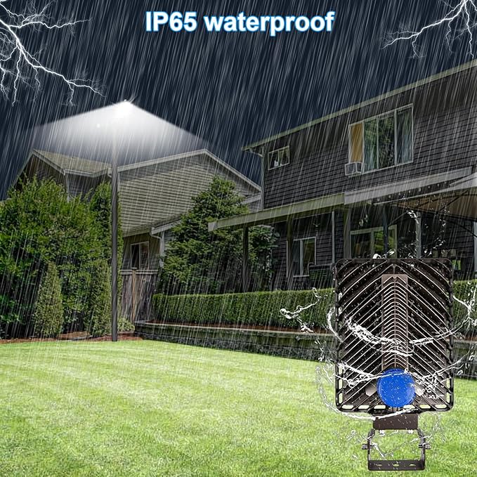 Juyace 350W LED Parking Lot Light Stadium Flood Lights Trunnion Bracket Yoke Wall Mount Dusk to Dawn Outdoor Lighting Exterior Commercial Outside IP65 Waterproof 100-277V Security Area