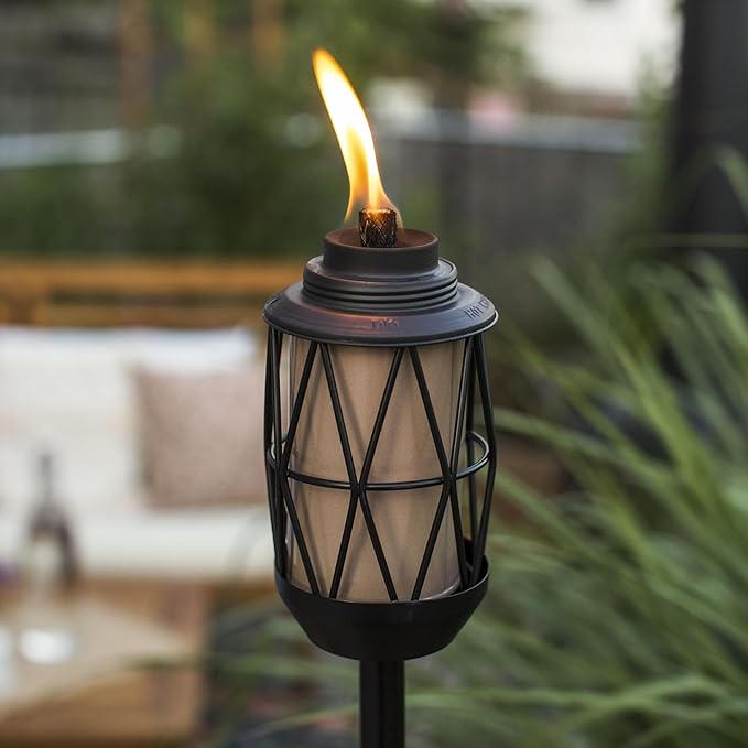 TIKI BiteFighter 64.25" Wire Metal Torch – Mosquito-Repellent Outdoor Decorative Lighting for Patio, Lawn, Backyard & Garden | Modern Bronze & Black | Includes Long-Lasting Wick & Snuffer