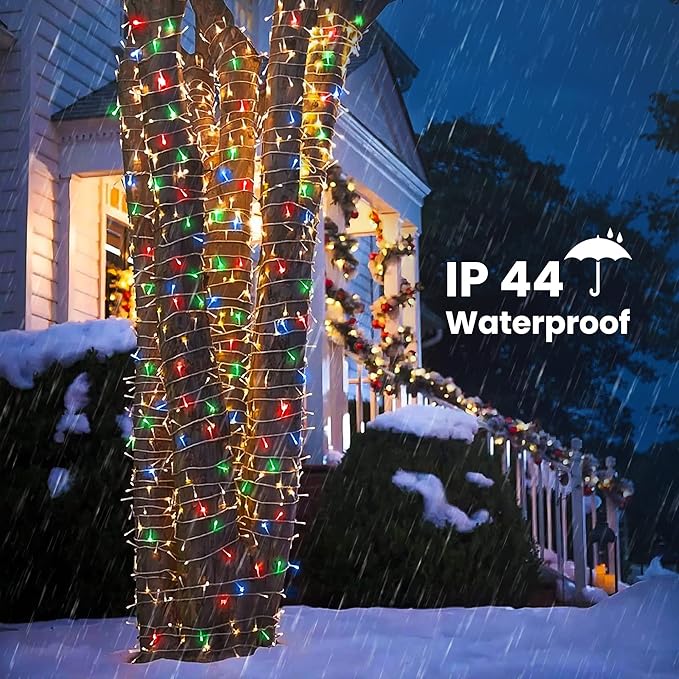 338Ft Christmas Lights Outdoor, 1000 LED Christmas String Lights with 8 Modes, Timer, Waterproof Fairy Twinkle Lights for Party, Garden, Wedding, Holiday, Weddings, Xmas Tree Decorations (Multicolor)