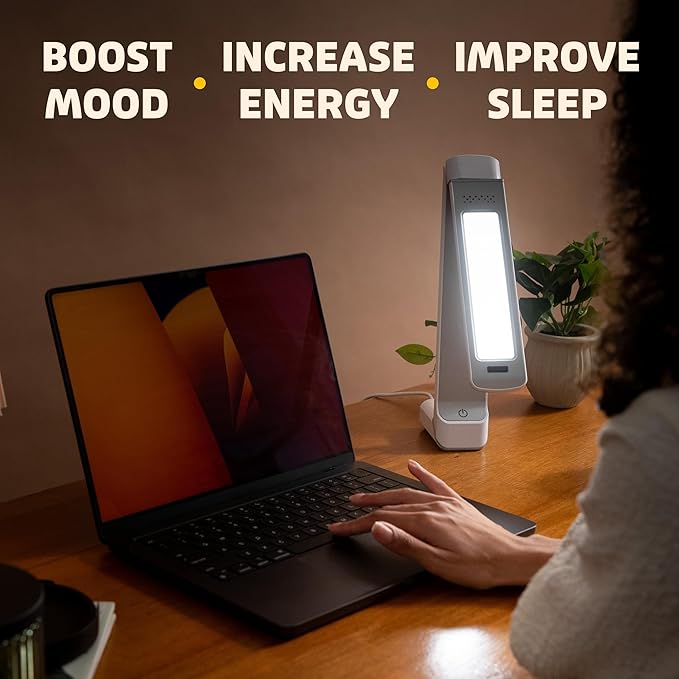 Circadian Optics Lumos 2.0 Light Therapy Desk Lamp | As Seen On Shark Tank | 10,000 LUX UV-Free Full-Spectrum LEDs | Adjustable Portable Folding Sunlight Lamp for Seasonal Blues, Focus, Energy & Sleep