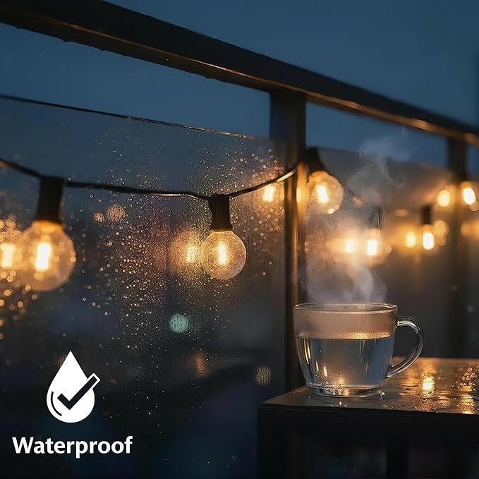 RTTY Dense-Glow 100FT All-Purpose Outdoor String Lights with 50 G40 Bulbs - Versatile for Patio & Deck Lighting, Backyard Gatherings, Poolside Evenings, and Intimate Wedding Decor