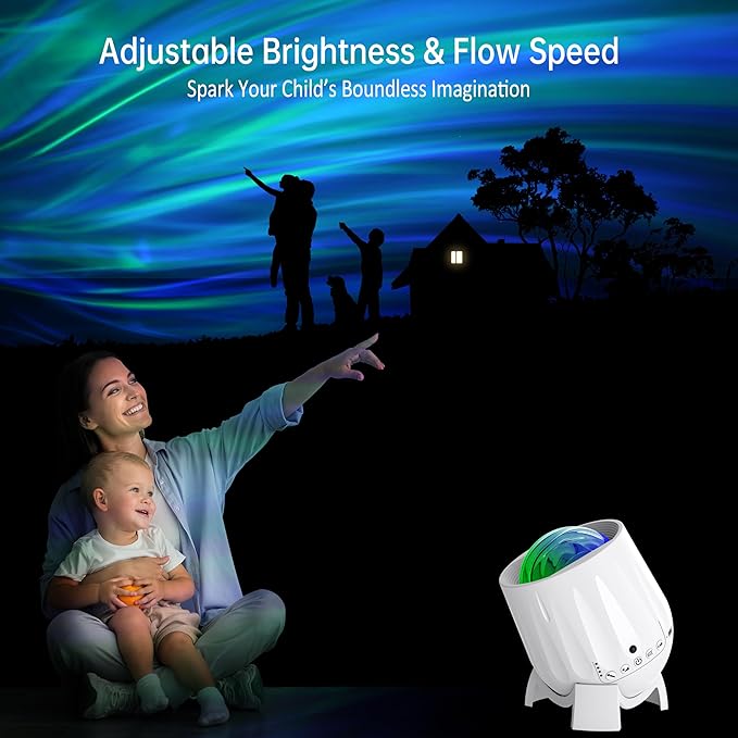 Northern Lights Projector, Galaxy Projector Night Light with Remote Control& Timer Funtion, Sleep Aid, Aurora Ceiling Projector Light for Bedroom Decor, Christmas Gift for Kids, Adults