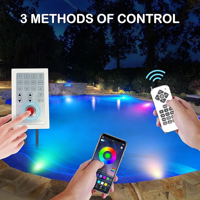 Pool Lights for Inground Pool, 54W 10 Inch Large LED Multicolor Inground Pools LED Light with 100 Foot Cord for Wet Niche, APP & Remote Control
