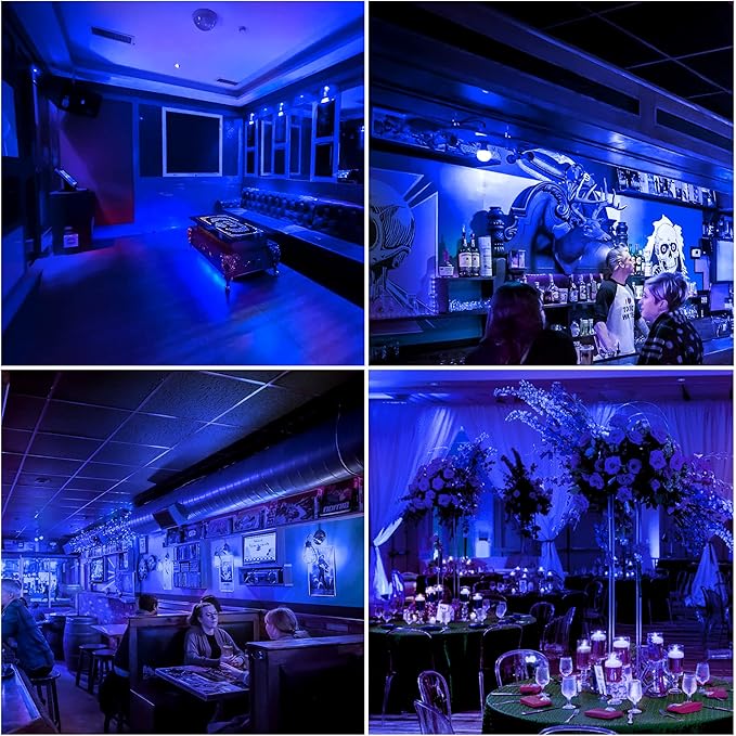 Flaspar LED Blue Light Bulb, G14 G45 Mini Globe String Light Bulbs, E26 Colored Light Bulbs for Home Wedding Christmas Halloween Bar Party Mood Decor, 6Pack