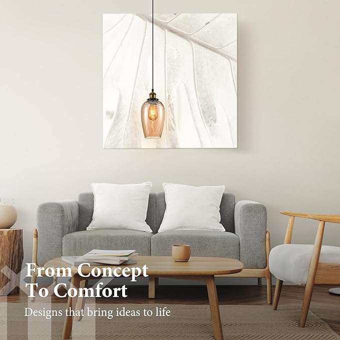 Modern Glass Pendant Light, 6"x9.2" Amber Ribbed Oval Light Fixture with Gold Cap, 15"-72" Adjustable Cord, E26 Socket for Kitchen or Hallway – Sunrise Glow Oval