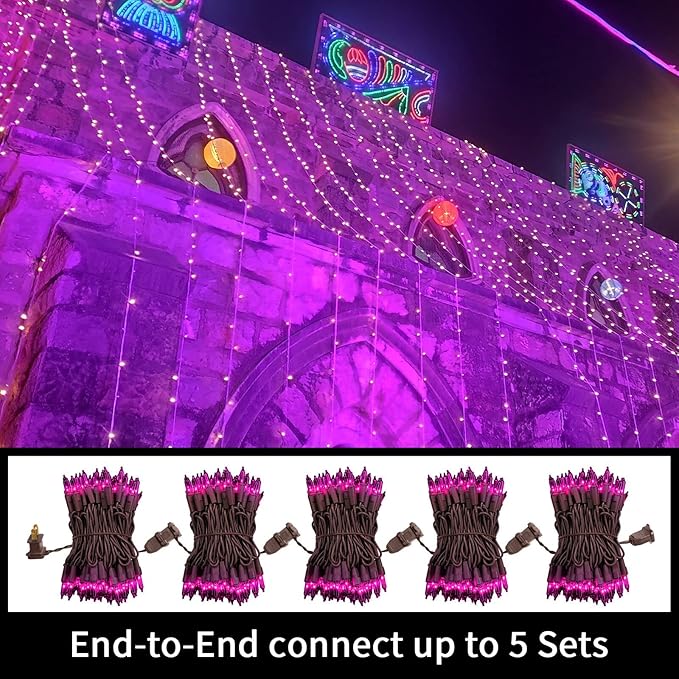 LAMPHOME Purple Christmas Lights Indoor Outdoor,19.6ft 100count Purple Lights for Christmas Tree, Deep-Violet String Lights Plug in for Christmas Bedroom Garden Party Xmas Decorations
