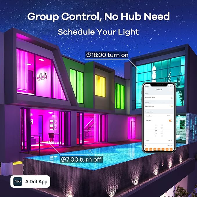 Linkind WiFi Smart Light Bulbs, Alexa Light Bulb Work with Alexa, Google Home, RGBTW 16 Million Color Changing Light Bulbs Dimmable, Mood Lighting, 2.4GHz Only, A19 E26 WiFi Bulb 60W 800LM 1 Pack