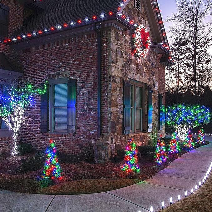 50 LED Battery Operated Christmas Lights, 16FT 5mm Mini String Lights with Remote Timer 8 Modes Waterproof for Indoor Outdoor Tree Garden Wreath Christmas Decor (Multicolor)