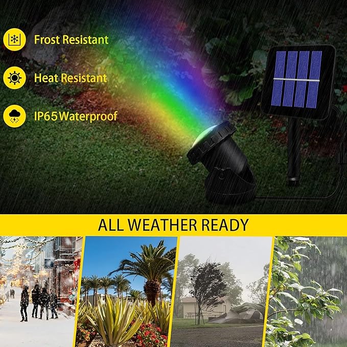 RGB Color Changing LED Underwater Lights with 2 Modes, Solar Submersible Fountain Lights IP68 Waterproof, Landscape SpotLights for Pond Waterfall Fountain Pool (3 in 1)