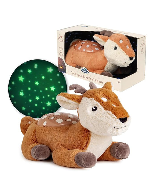 Cloud b Calming Nightlight Star Projector | Gentle Brightness | 3 Colors | 3 Constellations | Auto-Shutoff | Twilight Buddies®- Fawn