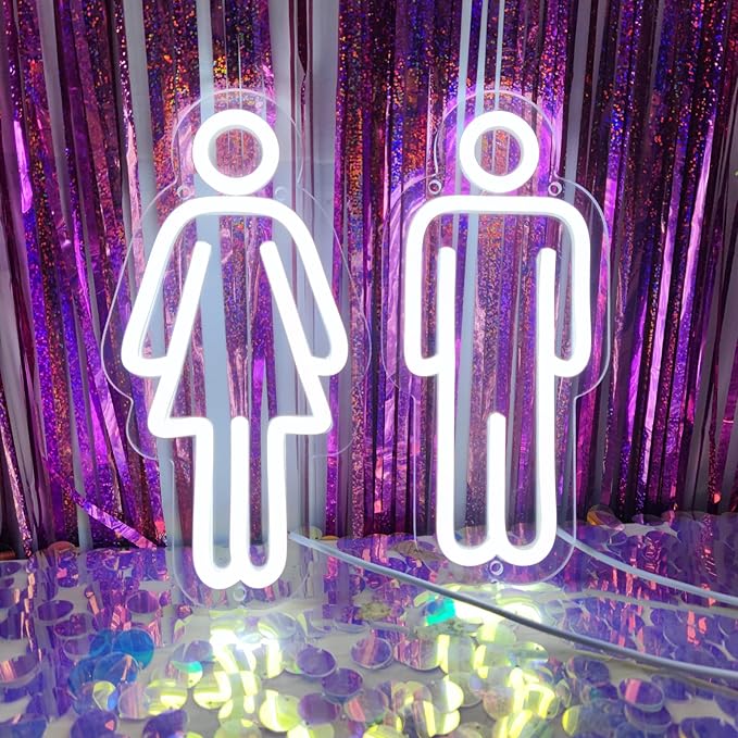 Toilets Neon Signs for Wall Decor Neon Lights for Bedroom Led Business Signs Suitable for Washroom Restroom Christmas Birthday Party Unique for Lover,25cm