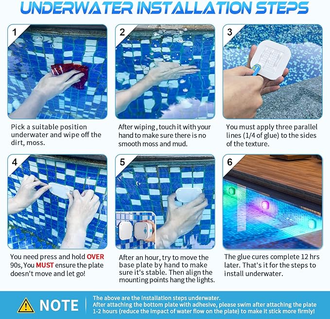 Underwater Led Lights with Remote, IP68 Waterproof Magnet Floating Lights for Bathtubs, Ponds, Parties (1 Set)