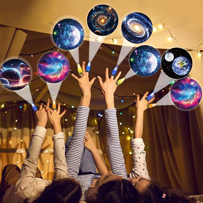 36PCS Space LED Finger Lights Outer Space Party Favors Glow in the Dark Light Up Finger Lights Solar System Themed Toys Bulk for Birthday Party Goodie Bag Stuffer Birthday Gifts Classroom Prize