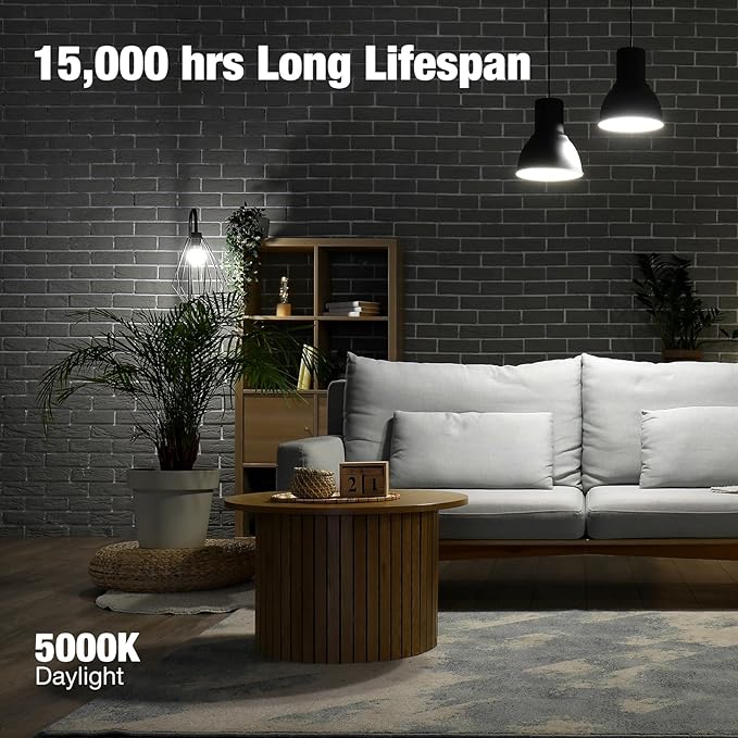 BUBO Ceiling Fan Light Bulbs 60 Watt Equivalent, 5.5W E12 LED Bulb Daylight 5000K, Candelabra Small Base for Ceiling Fan 120V, Non-Dimmable, 6 Pack