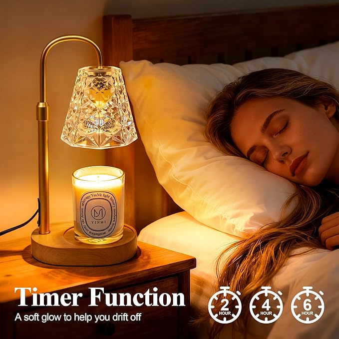 Candle Warmer Lamp with Timer, Birthday Gifts for Women Mom, House Warming Gifts New Home, Wax Melt Warmer for Scented Jar Set of 2