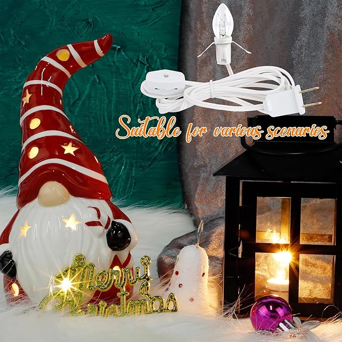 WATERGLIDE 4 Pack Accessory Cord with Clear Bulb, 6 FT UL Listed Replacement Lamp Cord with ON/Off Switch, Perfect for Christmas Village House, Craft Projects, Halloween Holiday Decoration